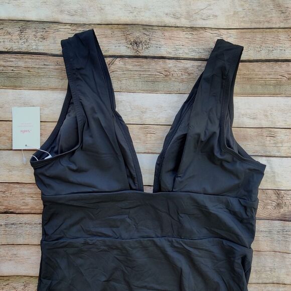 Andie Black Mykonos Swimsuit Size XXL One Piece Deep Plunge New With Tags - Picture 7 of 13